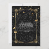 白黒エレガントとレッドキンセアニェラ 招待状 (裏面)