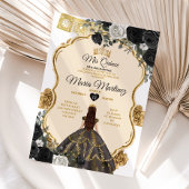 白黒エレガントと金ゴールドフローラミクリンズ 招待状