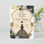 白黒エレガントと金ゴールドフローラミクリンズ 招待状 (スタンド正面)