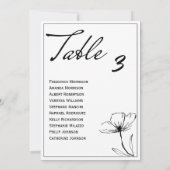 白黒エレガントなウェディングテーブルシーティングカード 招待状 (裏面)