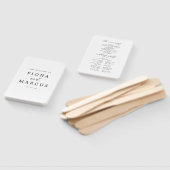 白黒エレガントなウェディングプログラムハンドファン ハンドファン (組立なし)