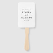 白黒エレガントなウェディングプログラムハンドファン ハンドファン (正面)