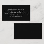 白黒エレガントなウェディング結婚のウェブサイト 名刺 (正面/裏面)