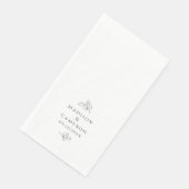 白黒エレガントなウェディング葉の名前と日付 (コーナー)