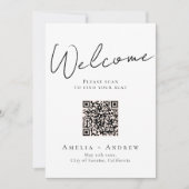 白黒エレガントなウェディングQRコード座席表 (正面)