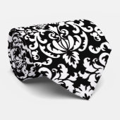 白黒エレガントなダマスク織 ネクタイ (ロール)
