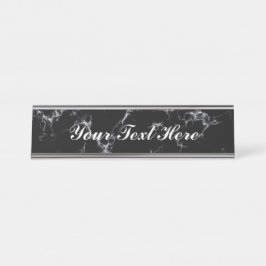 白黒エレガントな大理石style4 - デスクネームプレート