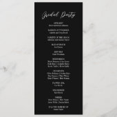 白黒エレガントな結婚式パーティープログラム プログラム (裏面)