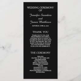 白黒エレガントな結婚式プログラム プログラム