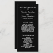 白黒エレガントな結婚式プログラム プログラム (正面/裏面)