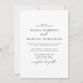 白黒エレガントな結婚式招待状 招待状 (正面)