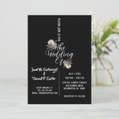 白黒エレガントな結婚式招待状 招待状 (スタンド正面)