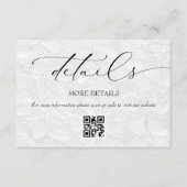 白黒エレガントな結婚式詳細 エンクロージャーカード (正面)