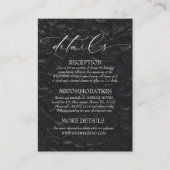 白黒エレガントな結婚式詳細 エンクロージャーカード (正面)