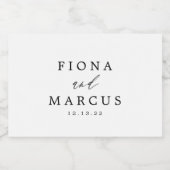 白黒エレガントな結婚式 スパークリングワインラベル (シングルラベル)