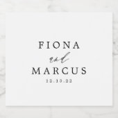 白黒エレガントな結婚式 ビールラベル (シングルラベル)
