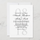 白黒エレガントな結婚式 招待状 (正面)