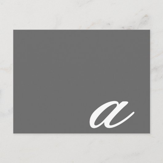 白黒エレガントのカードをモノグラムで書く ポストカード (正面)