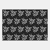 白黒エレガントのクリスマス要素 ラッピングペーパーシート (正面2)