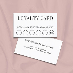 白黒エレガントのクリーンサロン5+1 ロイヤリティカード