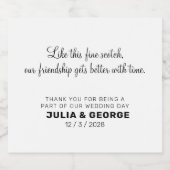 白黒エレガントのスクリプトフォント リキュールボトルラベル (シングルラベル)