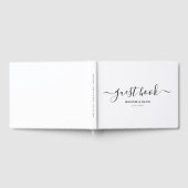 白黒エレガントのスクリプ結婚トのゲストブック ゲストブック (全面)