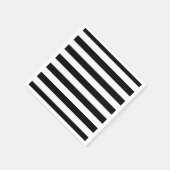 白黒エレガントのストライプ スタンダードカクテルナプキン (角)