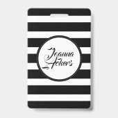白黒エレガントのストライプ バッジ (裏面)