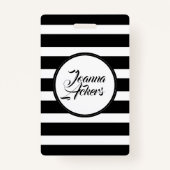 白黒エレガントのストライプ バッジ (裏面)