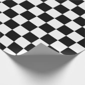 白黒エレガントのチェッカー ラッピングペーパー (角)