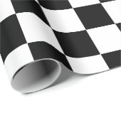 白黒エレガントのチェッカー ラッピングペーパー (ロールコーナー)