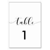 白黒エレガントのテー結婚ブル番号カード テーブルナンバー (裏面)