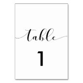 白黒エレガントのテー結婚ブル番号カード テーブルナンバー (正面)