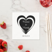 白黒エレガントのナプキ結婚ンス スタンダードカクテルナプキン (インサイチュ)