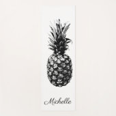 白黒エレガントのパイナップルカスタム ヨガマット (正面)