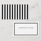 白黒エレガントのビジネスストライプのカード 名刺 (正面/裏面)