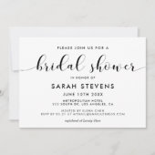 白黒エレガントのブライダルシャワー 招待状 (正面)