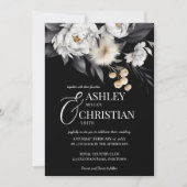 白黒エレガントのボホ結婚ー 招待状 (正面)