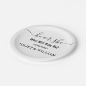 白黒エレガントのミニマルなジェンダーが明らかにする ペーパープレート (アングル)