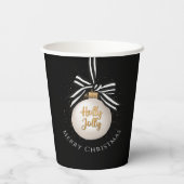 白黒エレガントのメリークリスマスボードブル 紙コップ (裏面)
