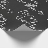 白黒エレガントのメリークリスマス ラッピングペーパー (角)