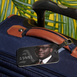 白黒エレガントのモノグラクラシックム写真 ラゲッジタグ