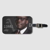 白黒エレガントのモノグラクラシックム写真 ラゲッジタグ (正面横)