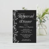 白黒エレガントのリハーサルディナー 招待状 (スタンド正面)