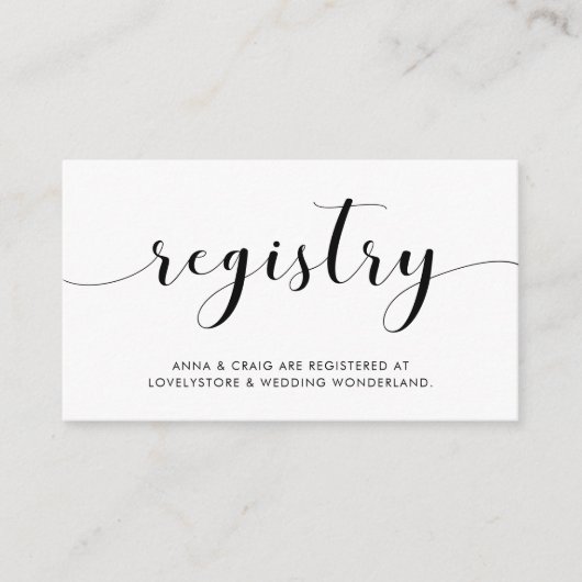 白黒エレガントのレ結婚ジントカード エンクロージャーカード (正面)