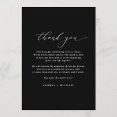 白黒エレガントのヴィンテージクラシック結婚式 メニュー (裏面)