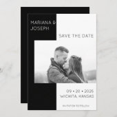 白黒エレガントの写真 セーブザデート (正面/裏面)