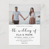 白黒エレガントの写結婚真の招待 ポストカード (正面)