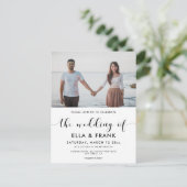 白黒エレガントの写結婚真の招待 ポストカード (スタンド正面)