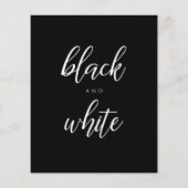 白黒エレガントの割引パーティの招待状 (裏面)